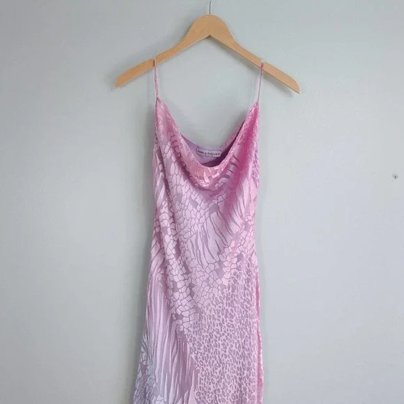 Elegant light pink lavender purple ombre silk maxi gown - Picture 9 of 16